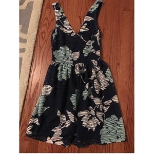 Navy blue floral dress
